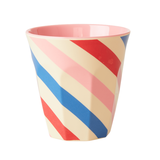 Set of 2 Rice DK Candy Stripes Two Tone Melamine Cup