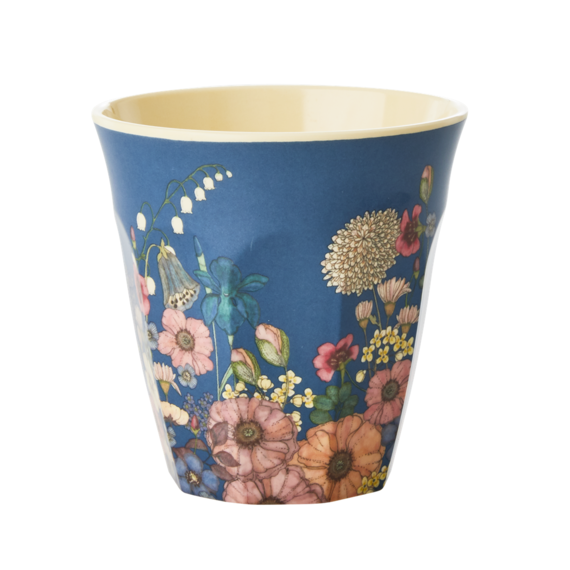Set of 2 Rice DK Flower Collage Print Two Tone Melamine Cup