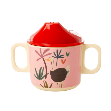 Rice DK | Baby Cup with 2 Handle Pink Jungle Animal Print