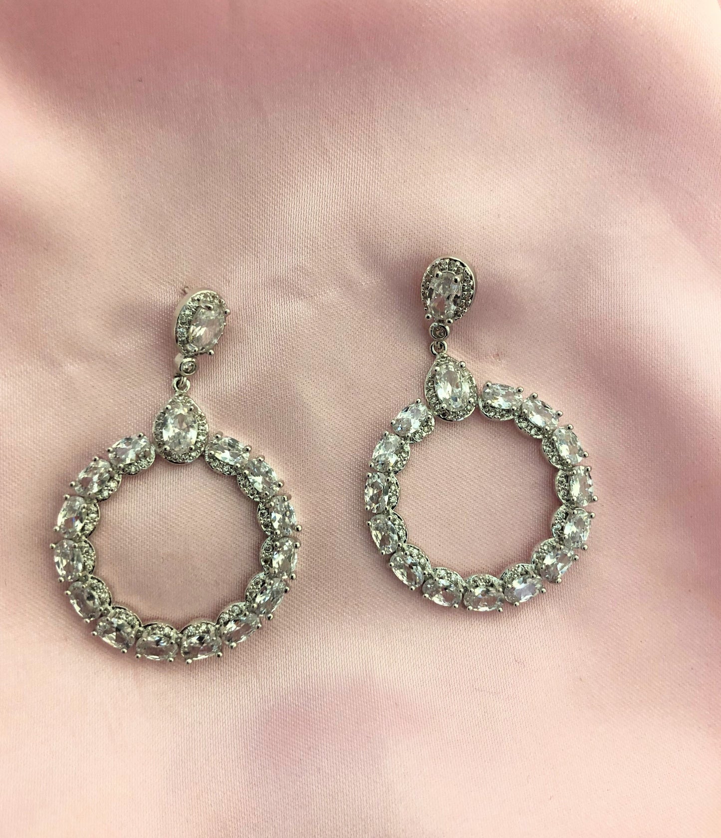 Drop Loop Crystal Earrings