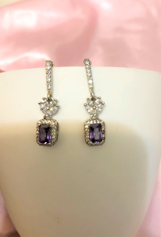 Drop Purple Marquees Earrings