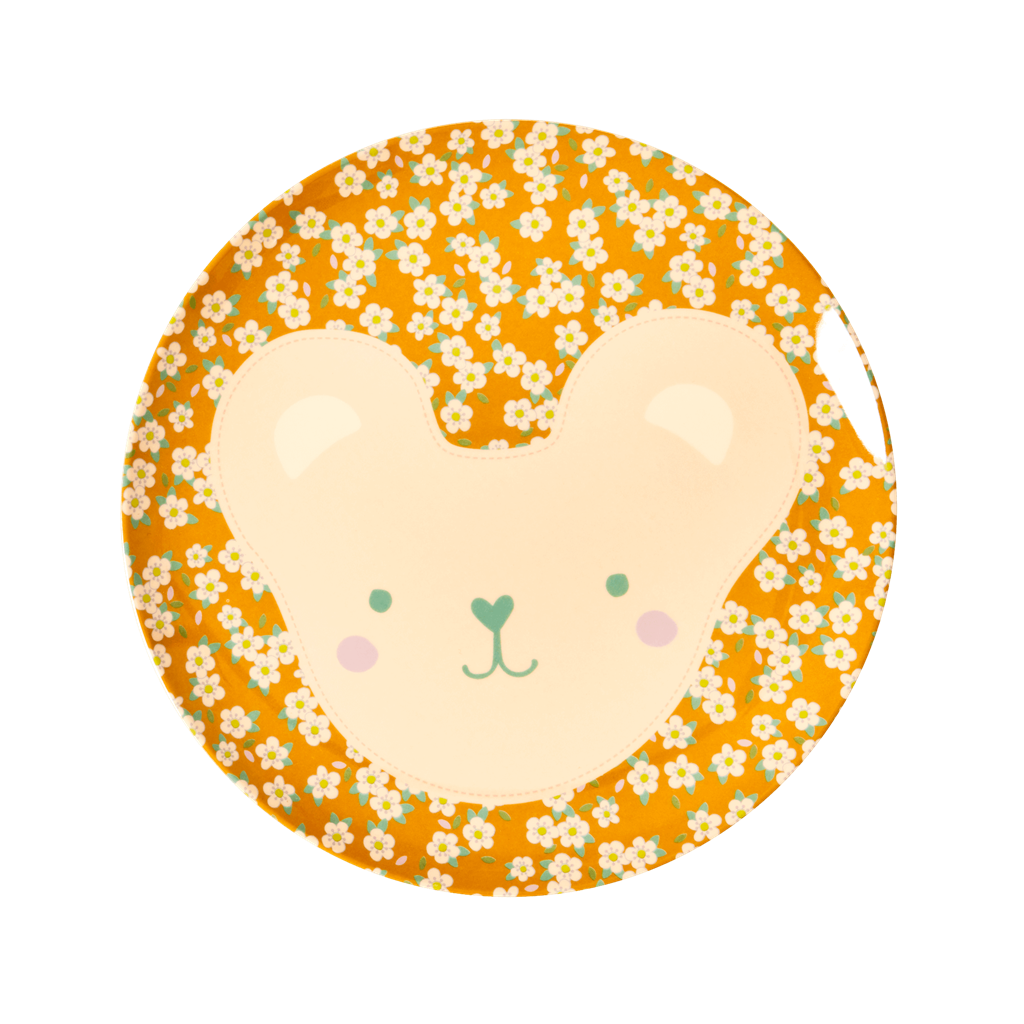 Melamine Kids Lunch Plate | Teddy Print - Rice By Rice