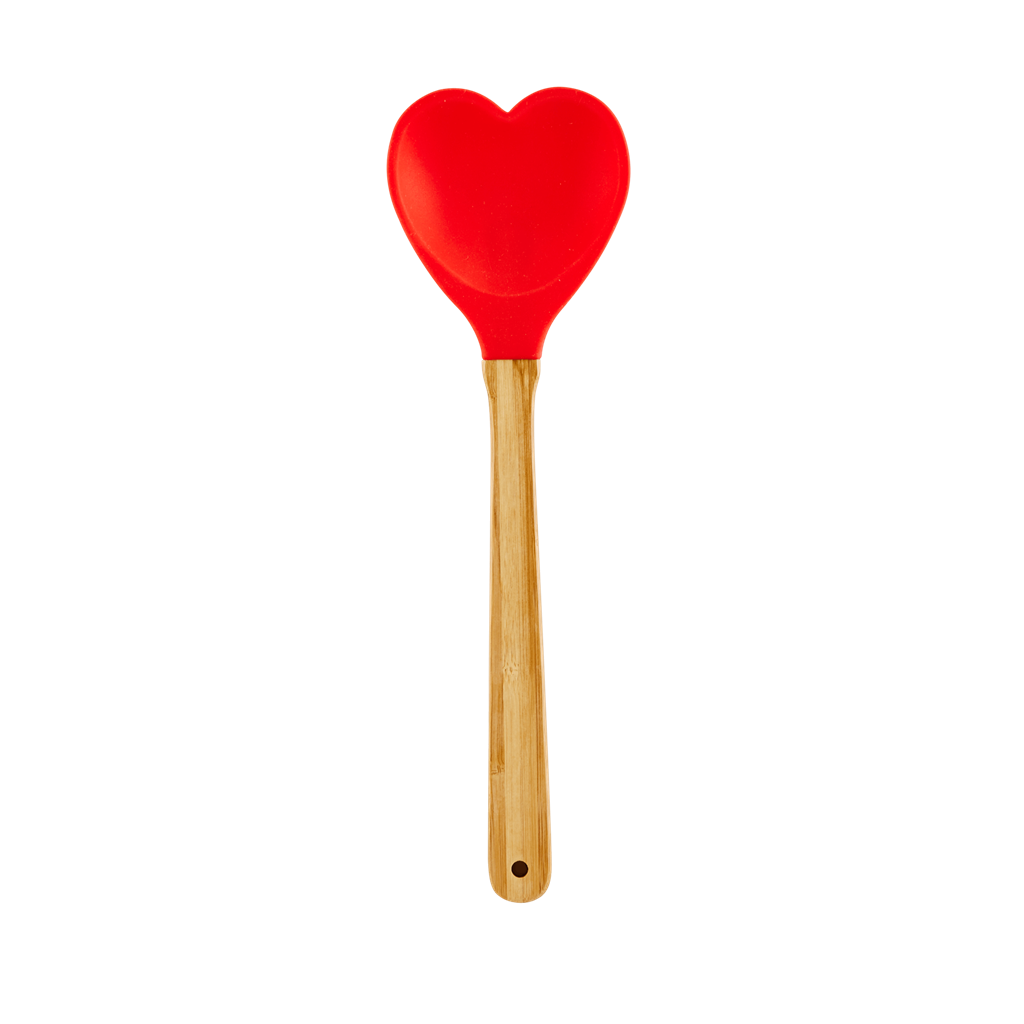 Kitchen Silicone Spoon in Heart shape | Red - Rice By Rice