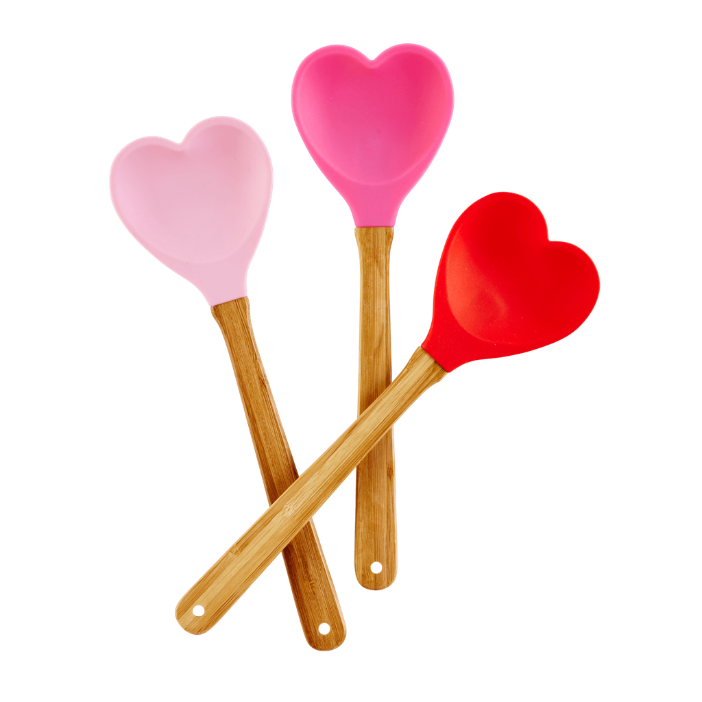 Kitchen Silicone Spoon in Heart shape | Dark Pink - Rice By Rice