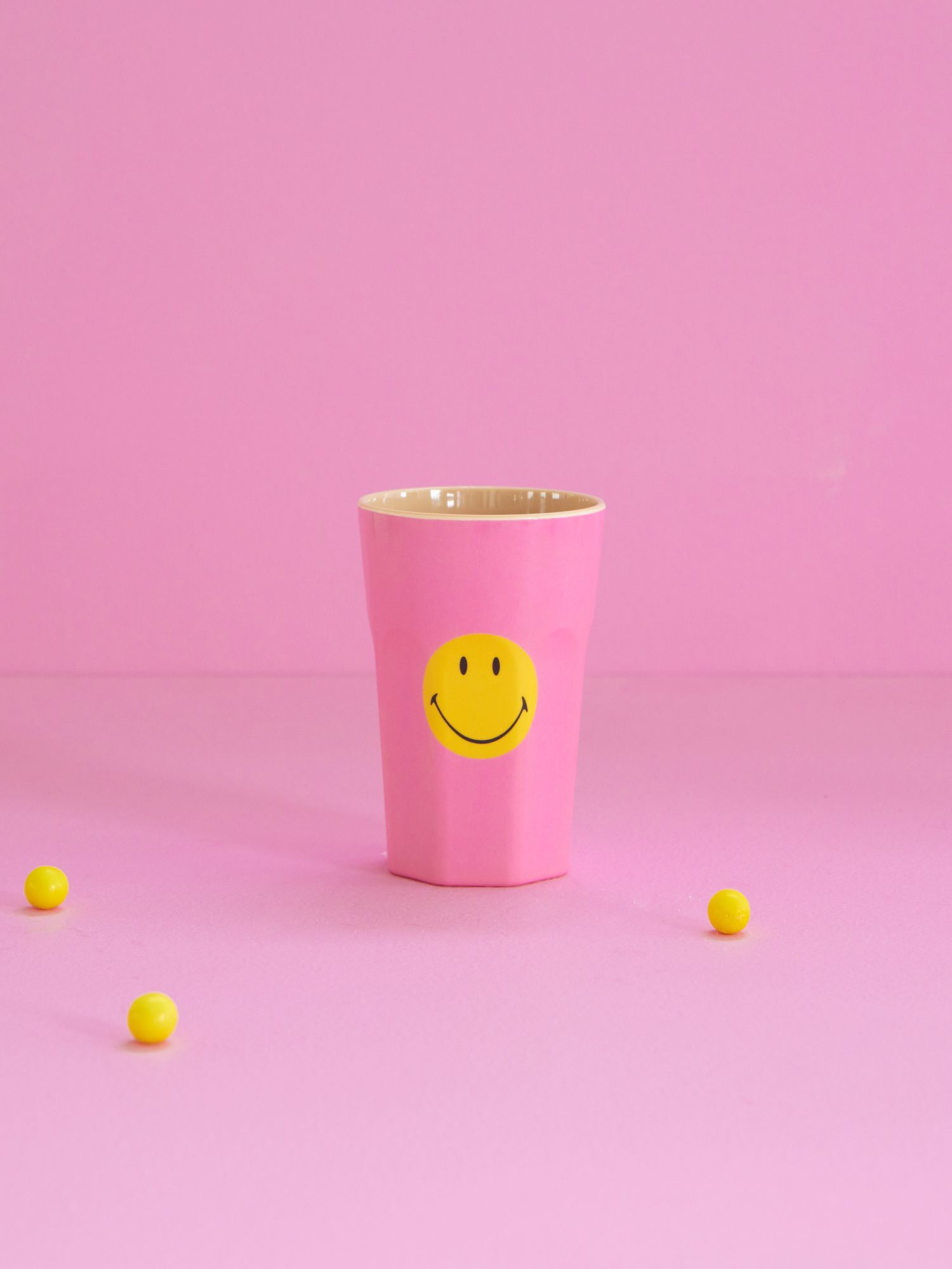 Tall Melamine Cup - Pink - SmileyÂ® - Rice By Rice
