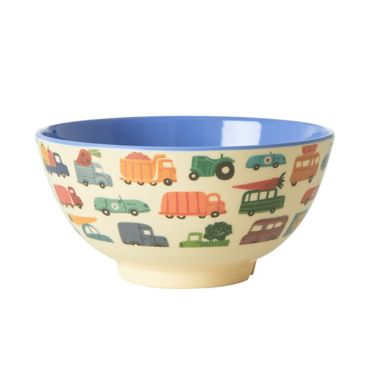 Melamine Medium Bowl | Happy Cars Print - Rice By Rice