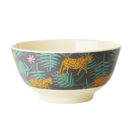 Rice DK Leopard and Leave Print Two Tone Bowls
