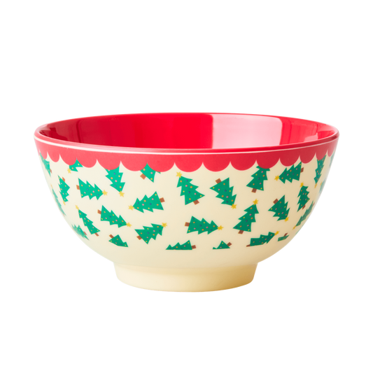 Melamine Medium Bowl | Christmas Tree Print - Rice By Rice
