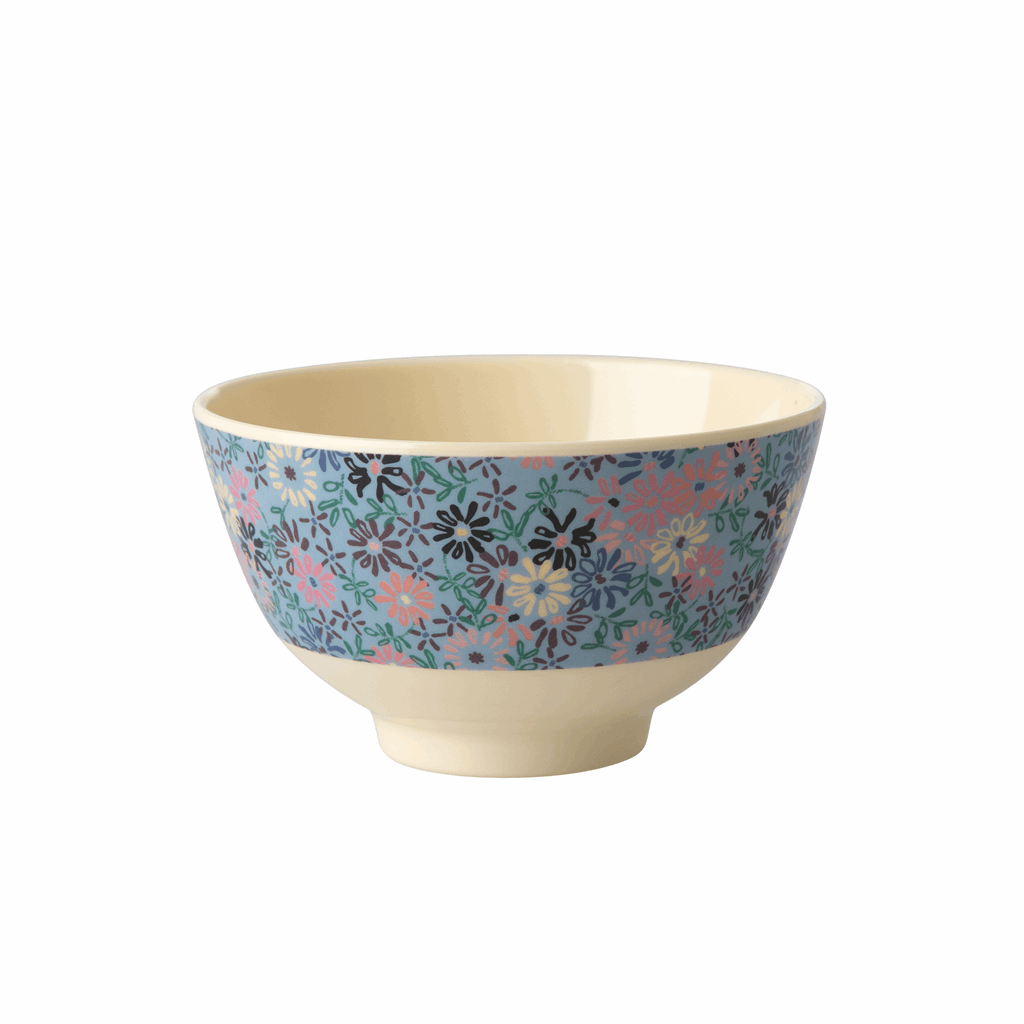 Rice DK | Two-Tone Small Melamine Bowl Small Flower Print