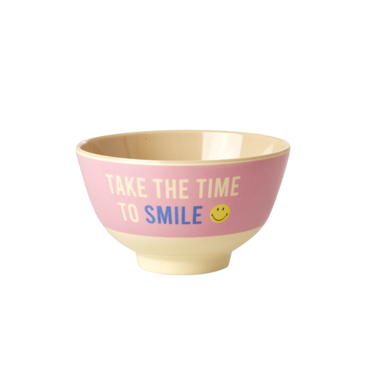 Small Melamine Bowl - Pink - SmileyÂ® - Rice By Rice