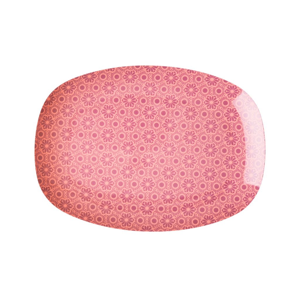 Melamine Small Rectangular Plate | Pink Marrakesh Print - Rice By Rice