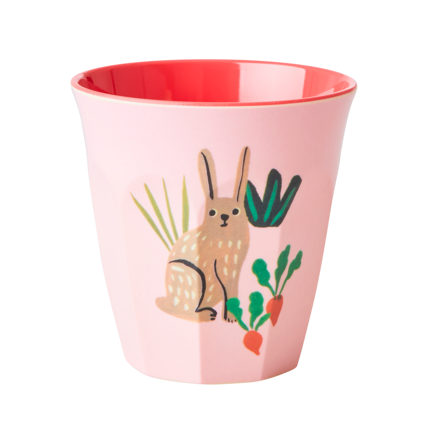 Rice DK | Set of 6 Small Melamine Cups in Animal Farm Pink Print