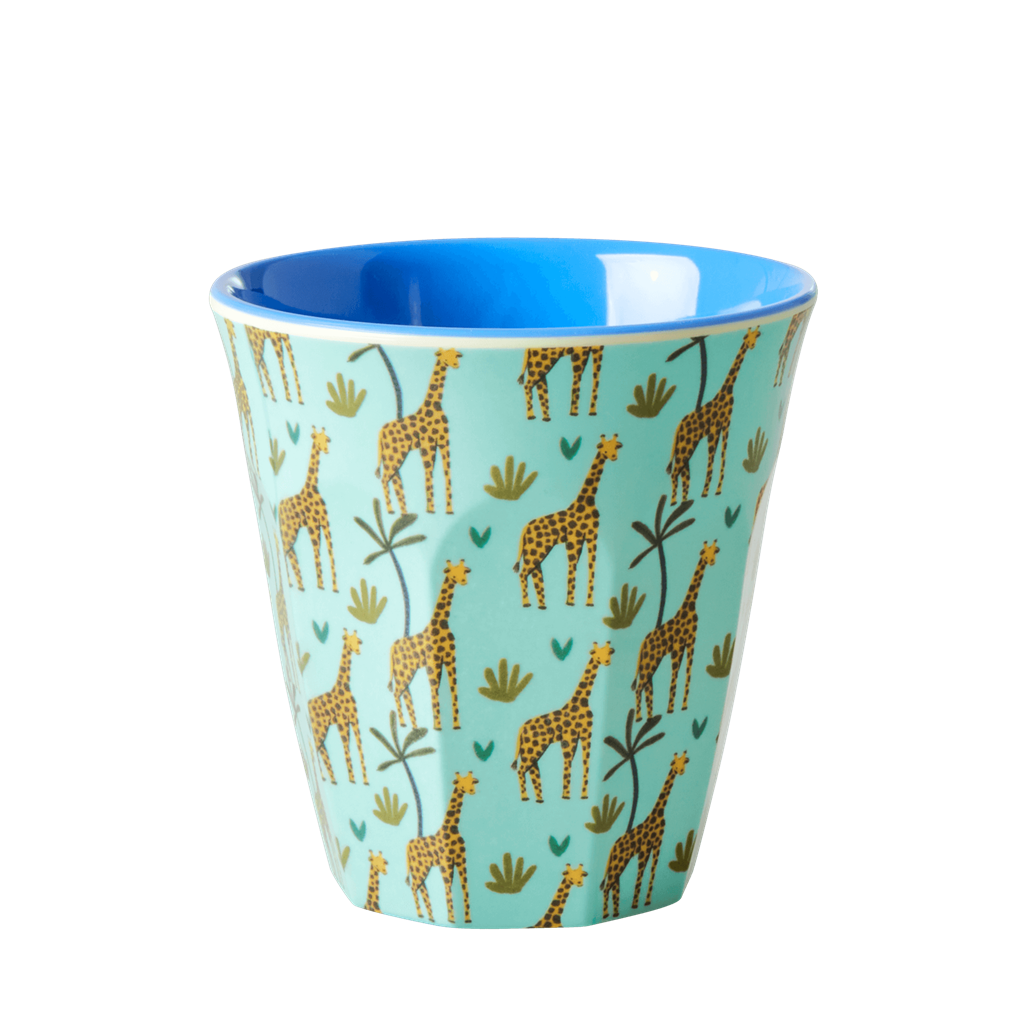 Rice DK | Set of 6 Small Melamine Cups in Animal Farm Blue Print