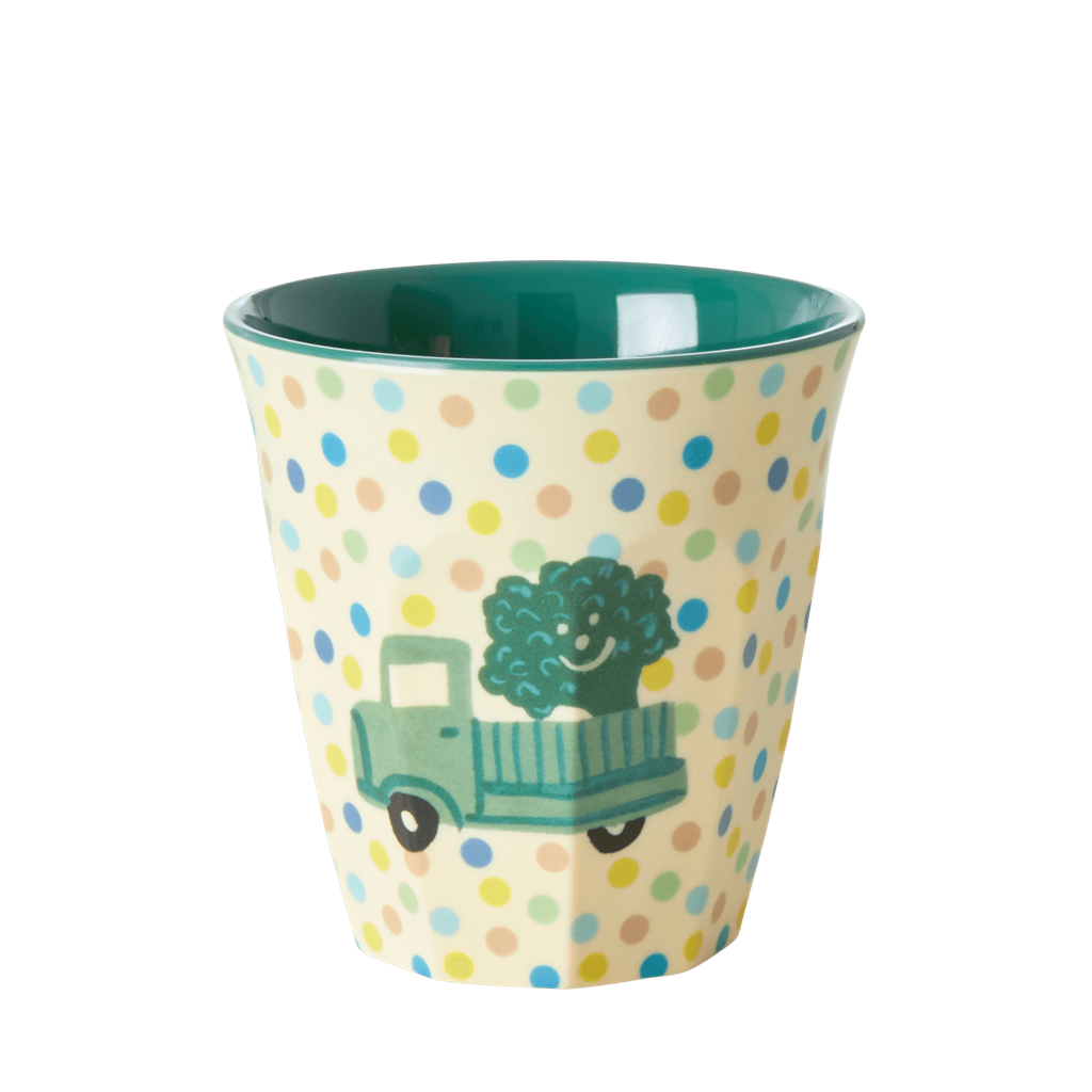 Melamine Kids Cups with Happy Cars Print - Small - 6 pcs. in Gift Box - Rice By Rice