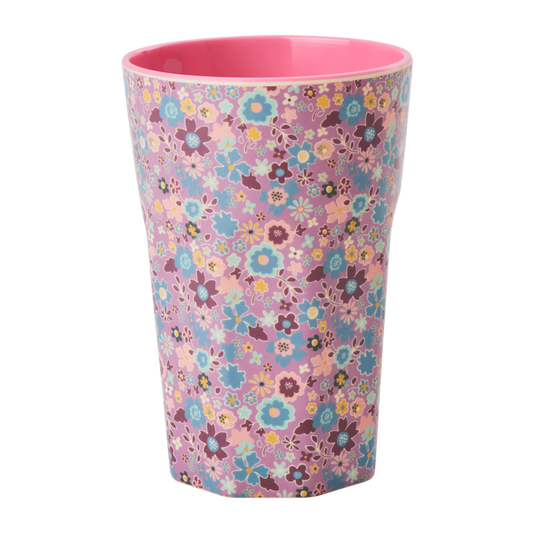 Melamine Cup - Tall | Lavender Fall Floral Print - Rice By Rice