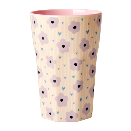 Melamine Tall Cup - Pink - Flowers Print - Rice By Rice