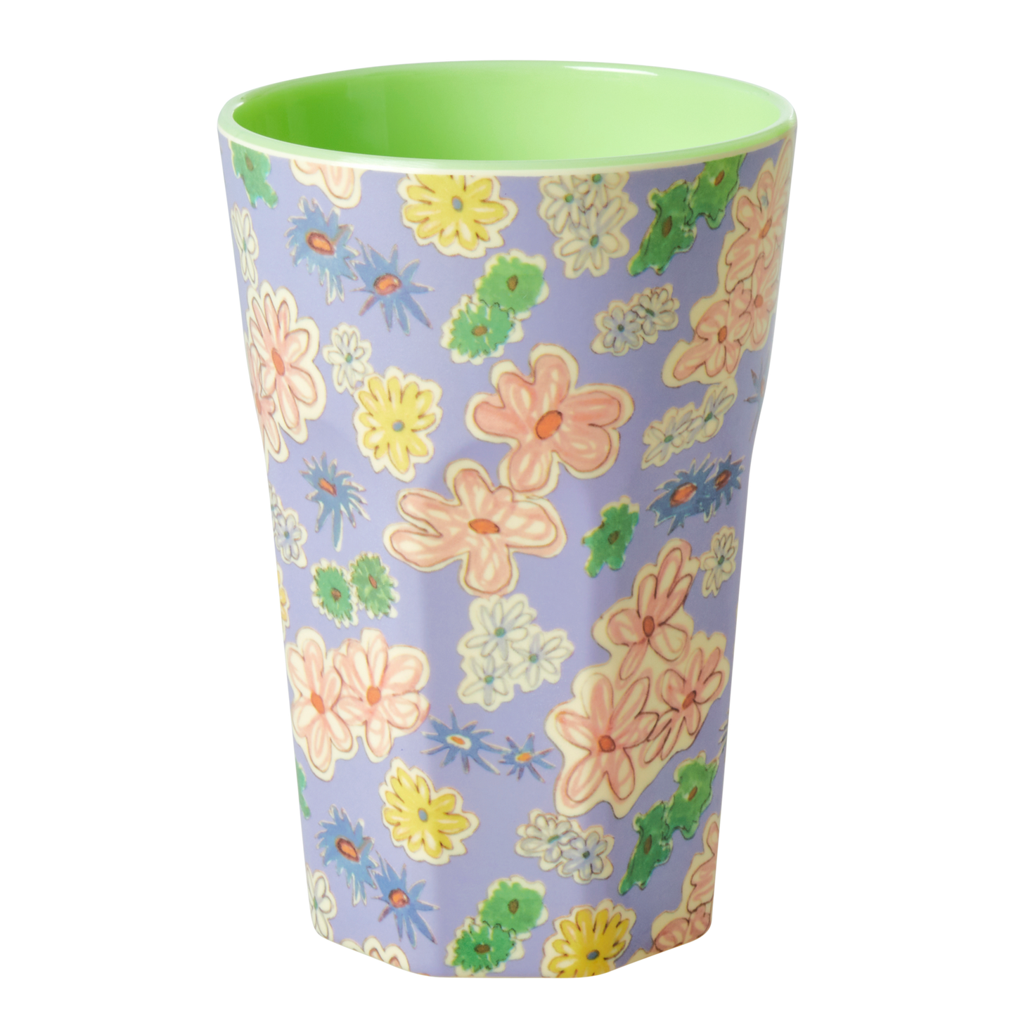 Tall Melamine Cup WITH Flower Paintings Print