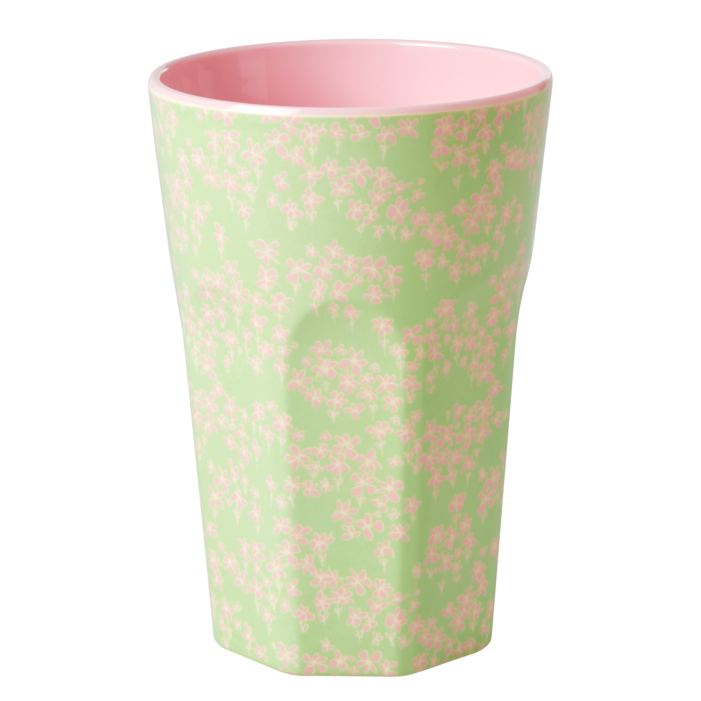 Melamine Cup - Tall | Pink Flower Field Print - Rice By Rice