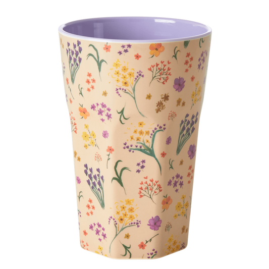 Tall Melamine Cup WITH Wild Flower Print