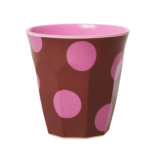 Set of 2 Melamine Pink Dots Print Cups