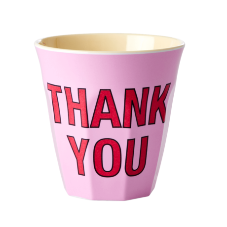 Set of 2 Rice DK 'Thank You' Pastel Print Melamine Cup