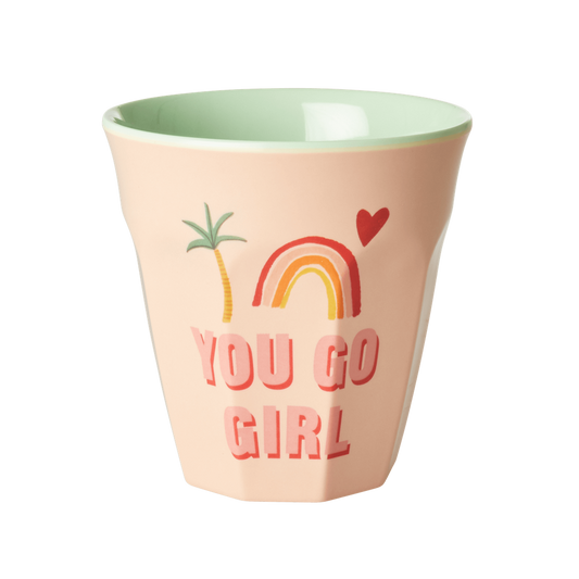 Set of 2 Rice DK 'You Go Girl' Two Tone Melamine Cup