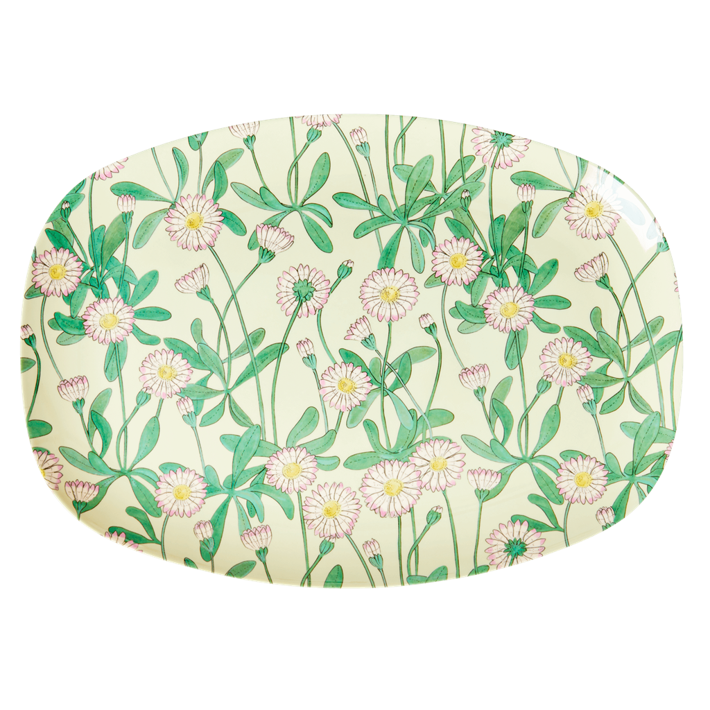 Melamine Rectangular Plate | Daisy Print - Rice By Rice