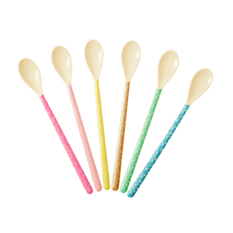 Rice DK | Long Melamine Latte Spoons in 6 Assorted Summer Colors