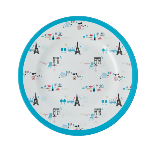 Melamine Lunch Plate | Paris Print - Rice By Rice