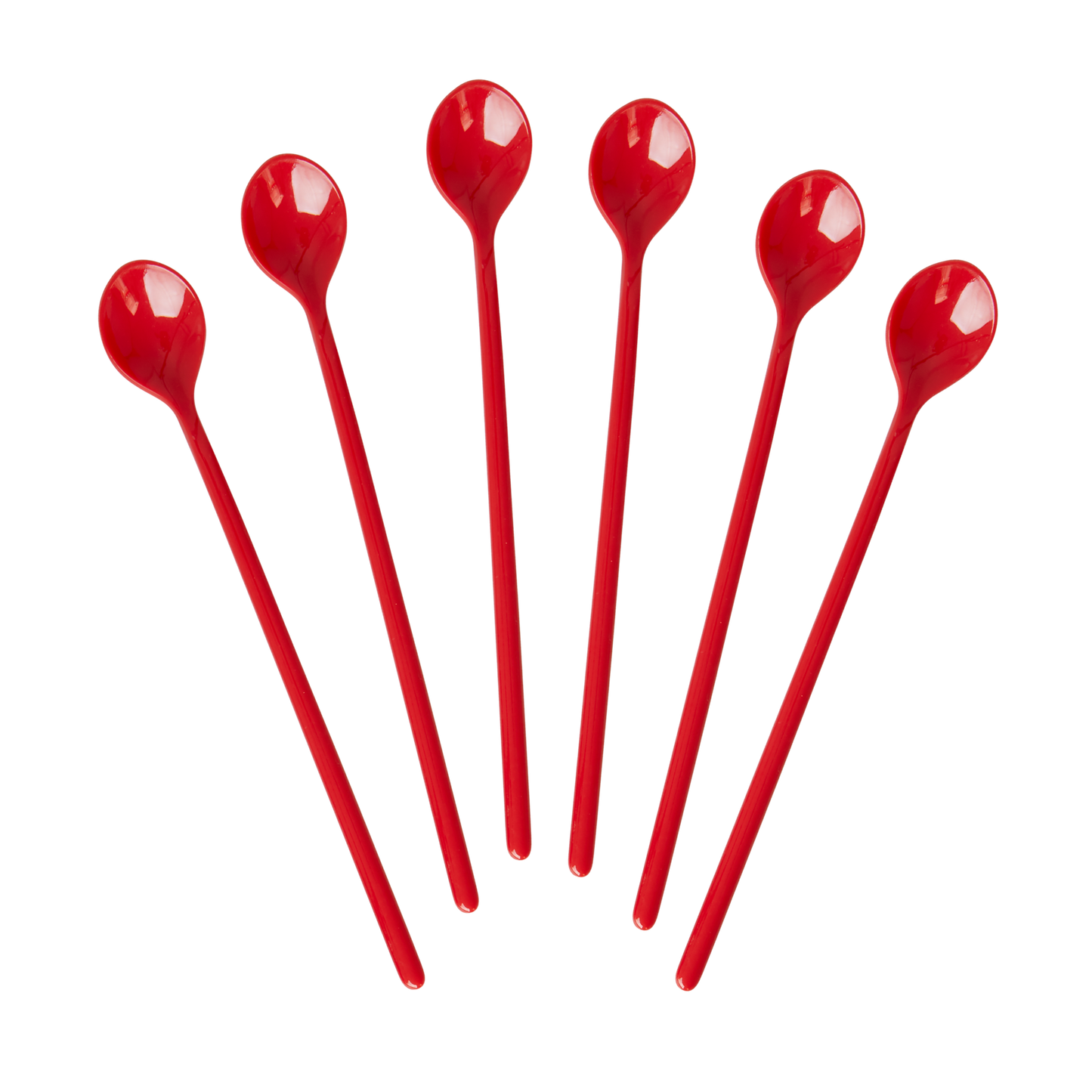 Melamine Latte Spoons in Candy Red Color - Bundle of 6 - Rice By Rice