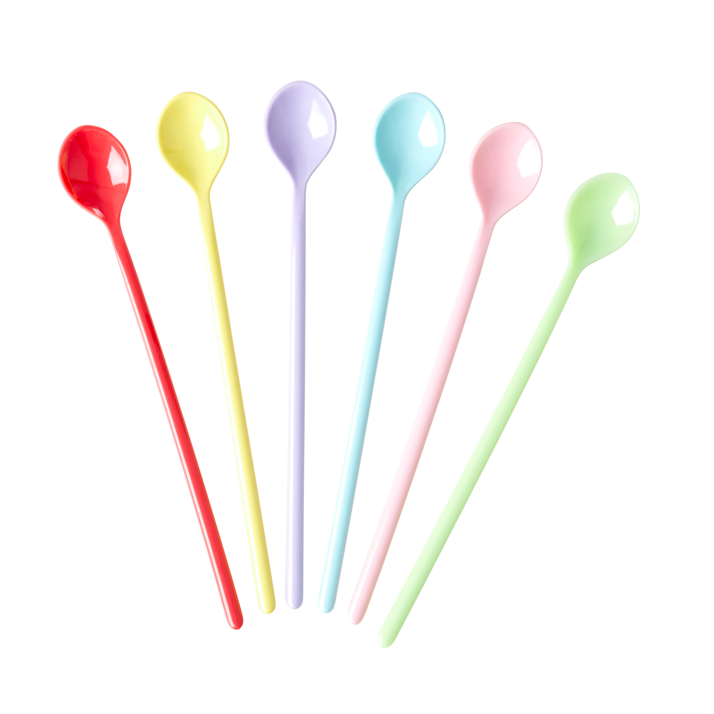 Melamine Latte Spoon in Assorted Yippie Yippie Yeah Colors - Bundle of 6 - Rice By Rice