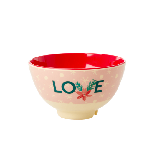 Rice Dk | Small Melamine Bowl with Love Christmas Print