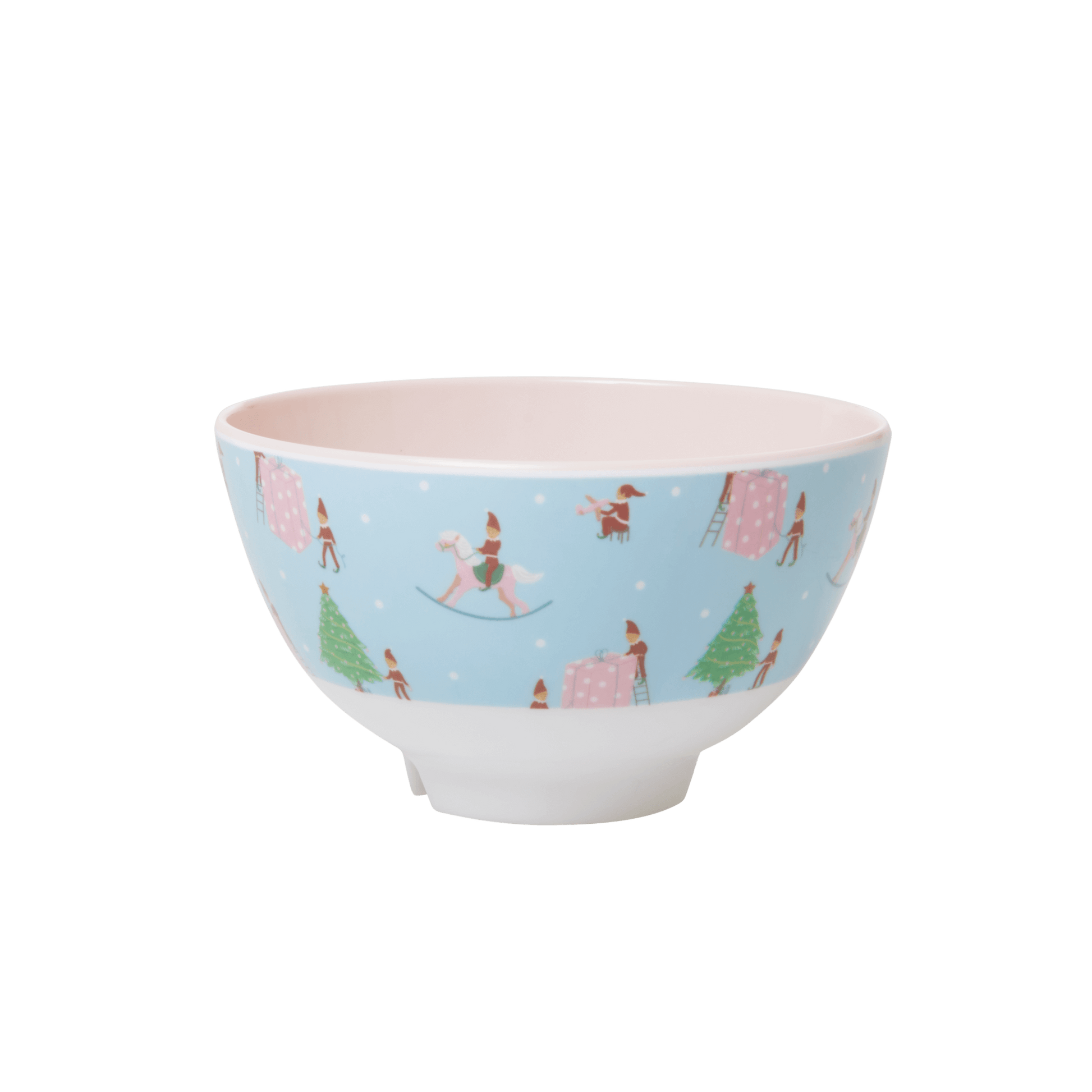 Melamine Bowl with Xmas Elf Print - Small - Two Tone - Rice By Rice