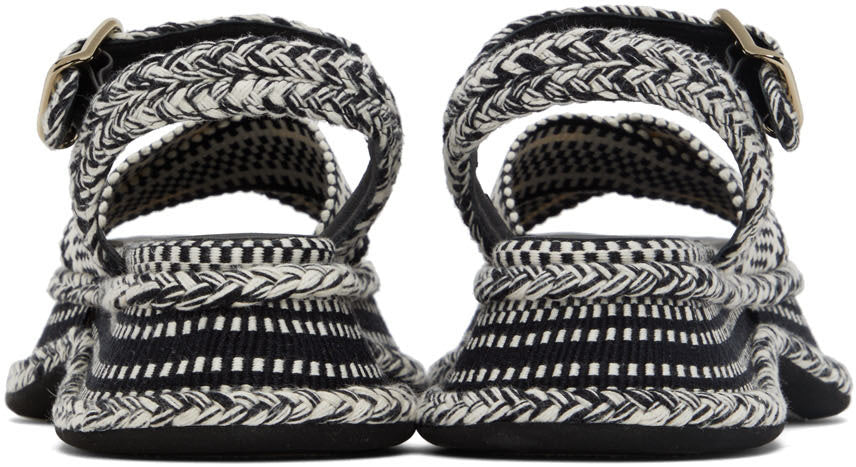 Black & White Meril Flat Sandals