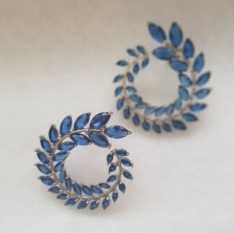Swirl Branch Midnight Blue Earrings