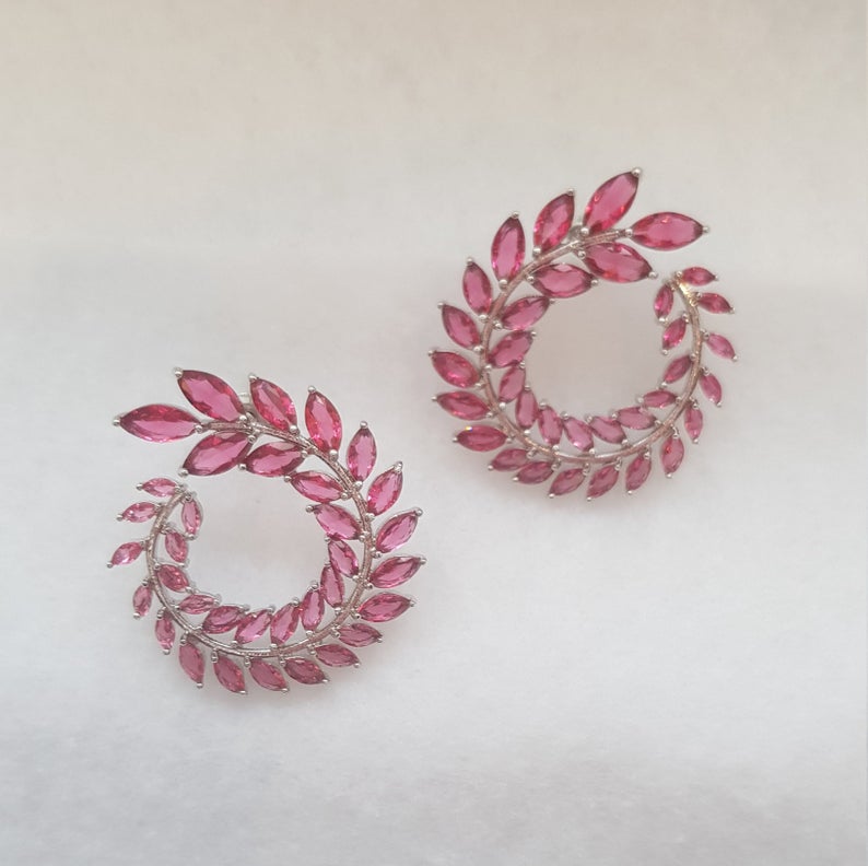 Swirl Branch Pink Earrings
