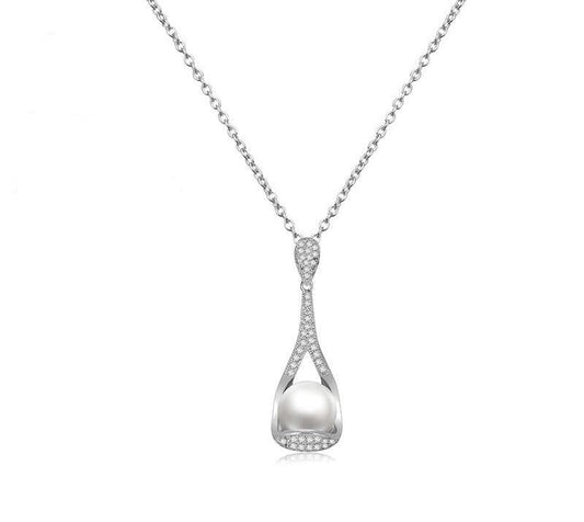 Silver Necklace Pearl