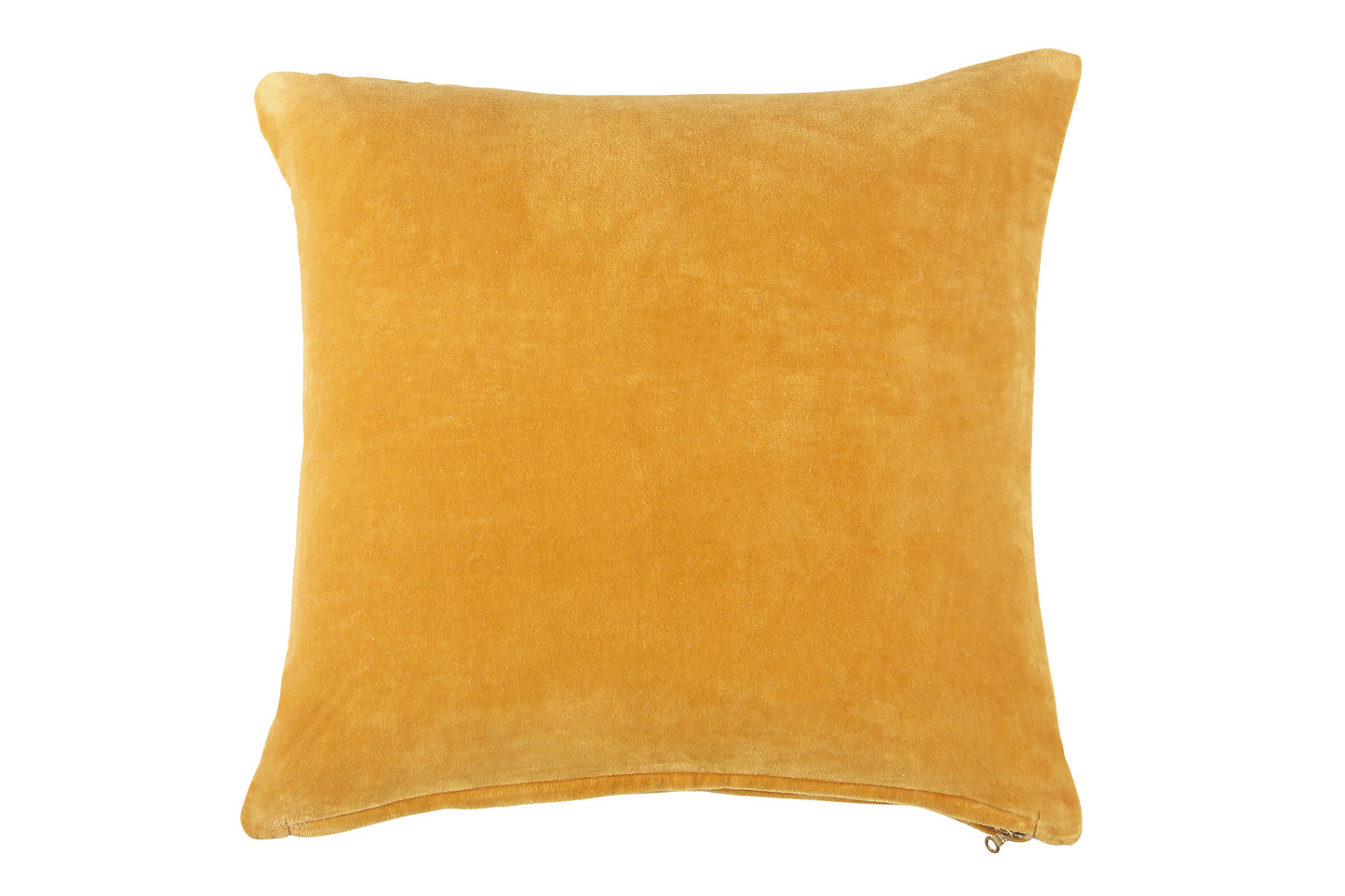 Lush Velvet Cushion, Mustard_18x18 Inches